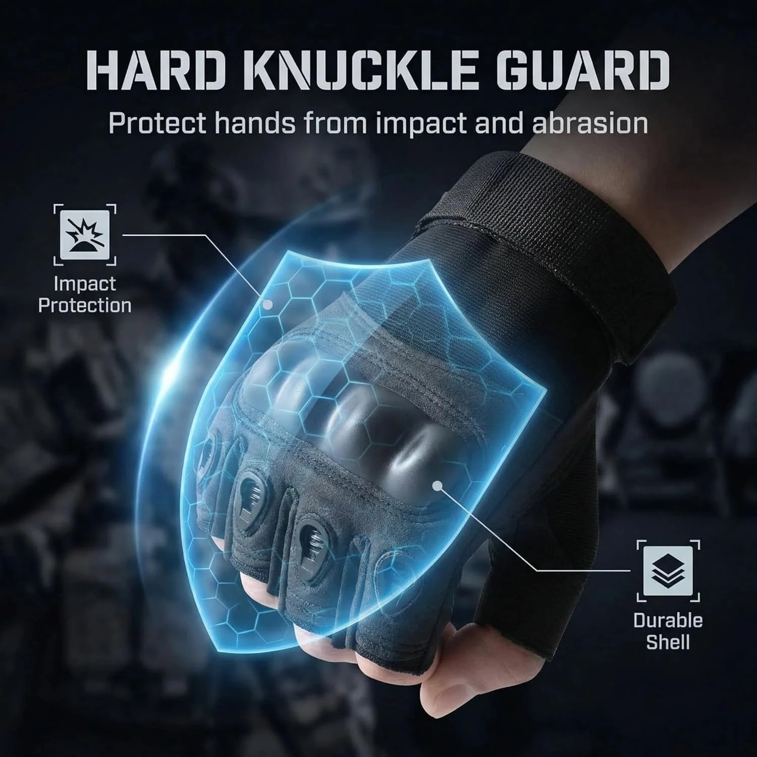 Adult Fingerless Motorcycle Gloves - Soft Shell Protection,Breathable Grip,Wrist Support for Motorbike Riding,Exercise & Fitness