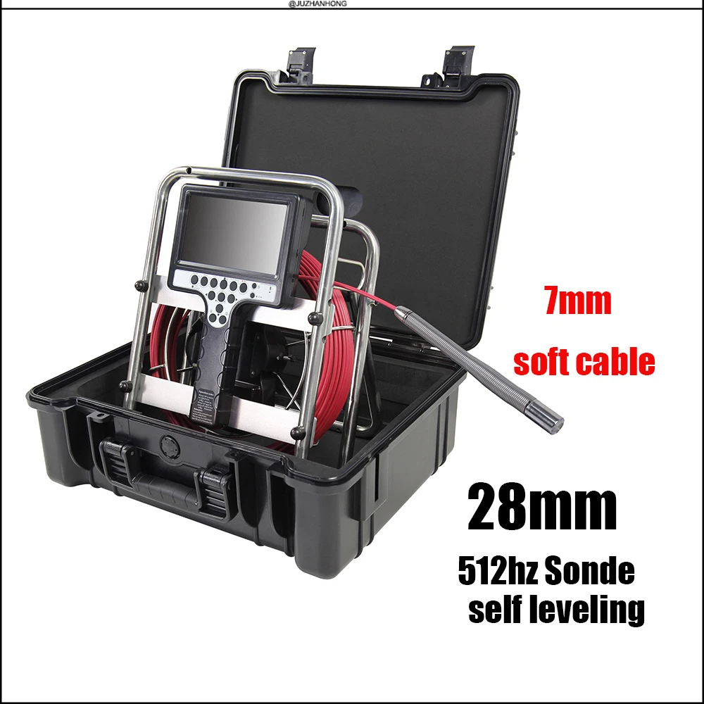 

7mm Soft Cable 23mm 28mm 512hz Sonde Self Leveling Pipe Locate Drain Sewer Inspection Camera Handheld Endoscope Meter Counter