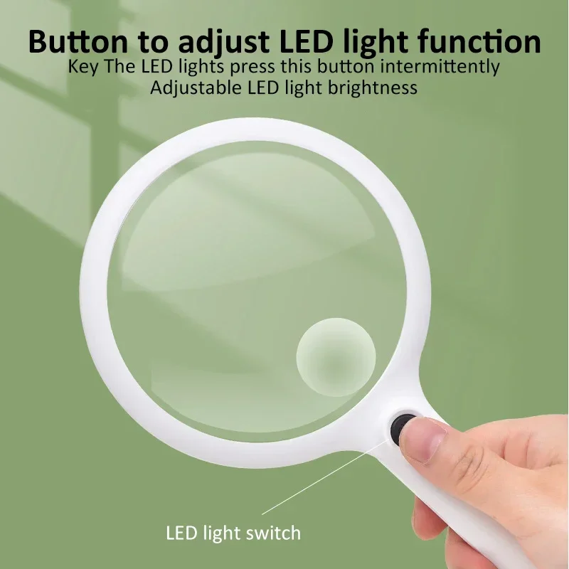 Handheld Magnifier 40/30/20X Rechargeable Illuminated Magnifying Glass with 3 Light Modes Portable Magnifier for Reading Repair