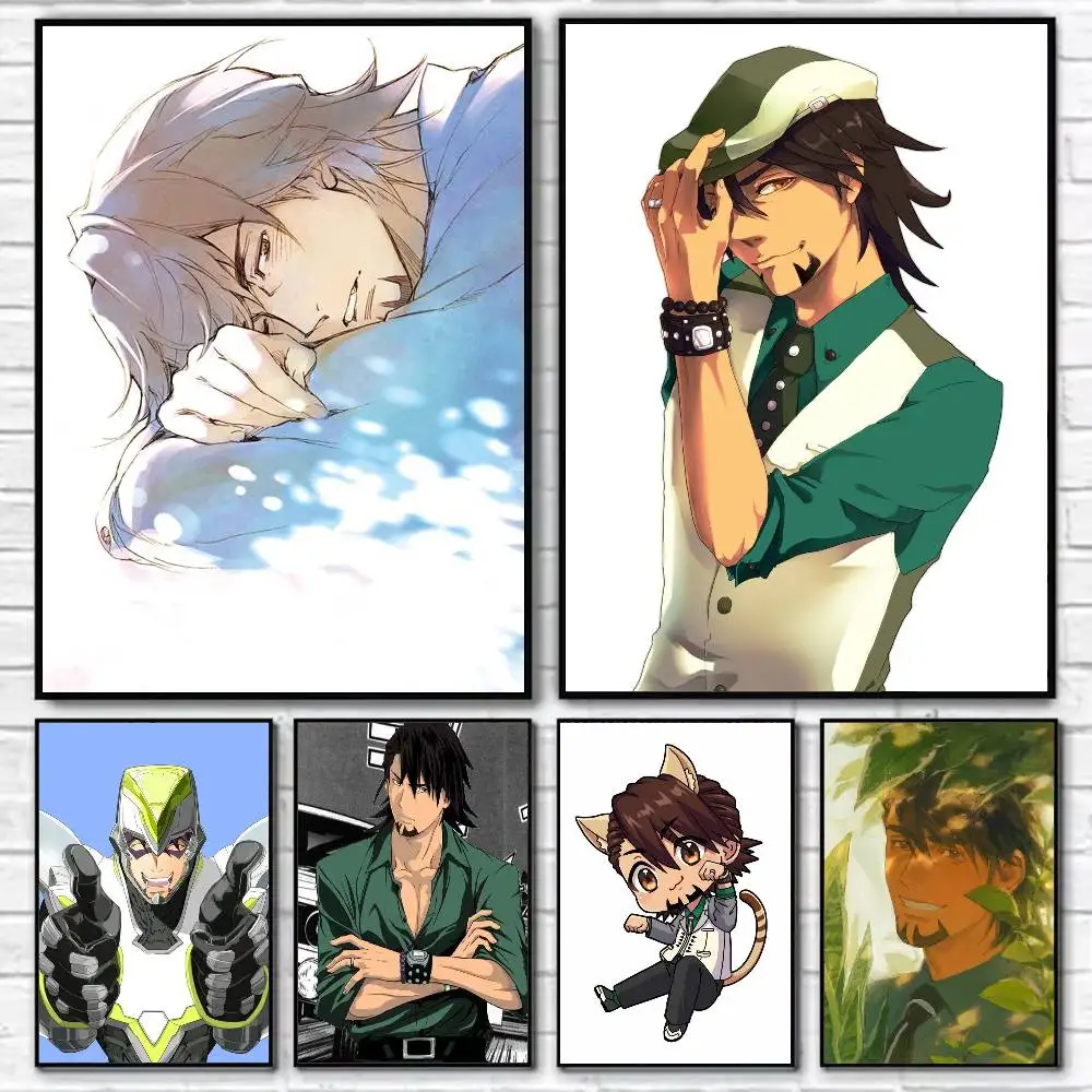 Tiger Bunny 2  Waterproof Self-Adhesive Wall Poster for Bedroom Living Room Home Decor