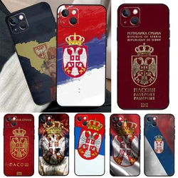 Flag of Serbia Serbian Phone Case For iPhone 11 12 13 14 15 16 Pro XS Max Mini Cover For iPhone X XR Plus Back Case