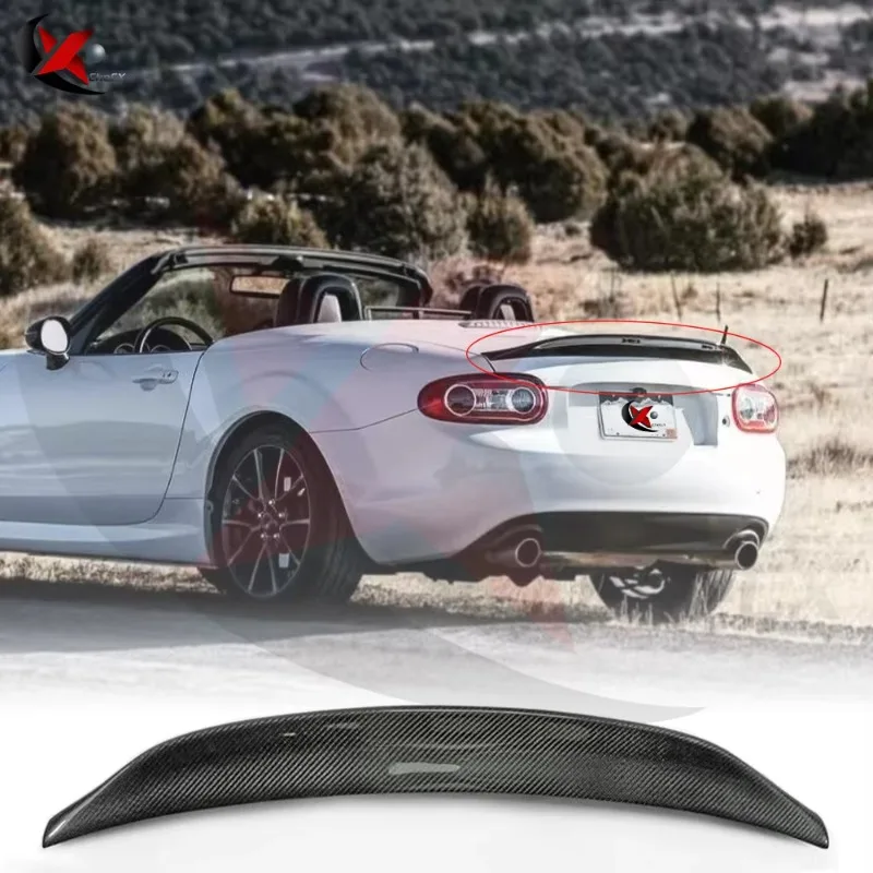 

For MAZDA MX5 NC NCEC Roster Miata EPA Type 3 Carbon Fiber Rear Spoiler Glossy Fibre Trunk Wing Lip(PRHT Hard Top Only)
