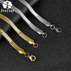 Stainless Steel Flat Necklace Waterproof Filmy Snake Chain Men Gift Jewelry Various Length Choker Clavicle Necklace