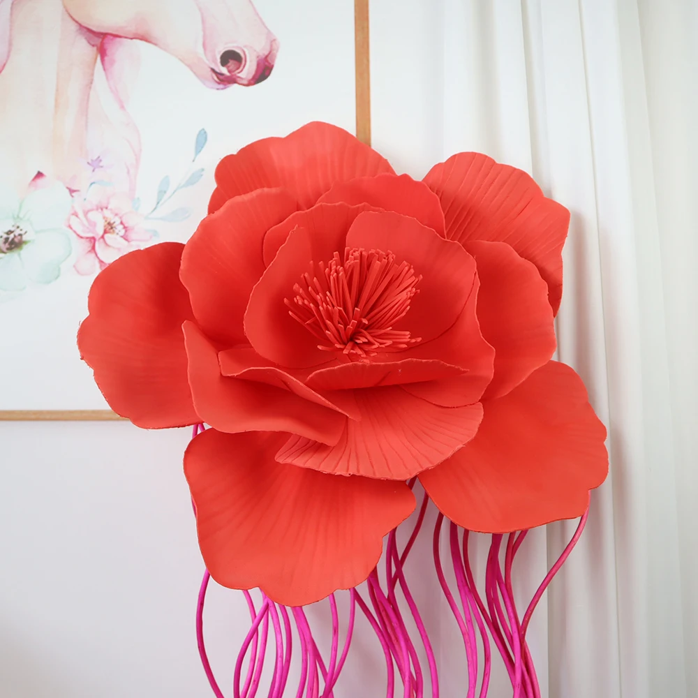 Simulated PE Foam Flat Bottom Rose, Large Scene, Activity Flower, Wedding, Street, Shopping Mall, Window Background Decoration