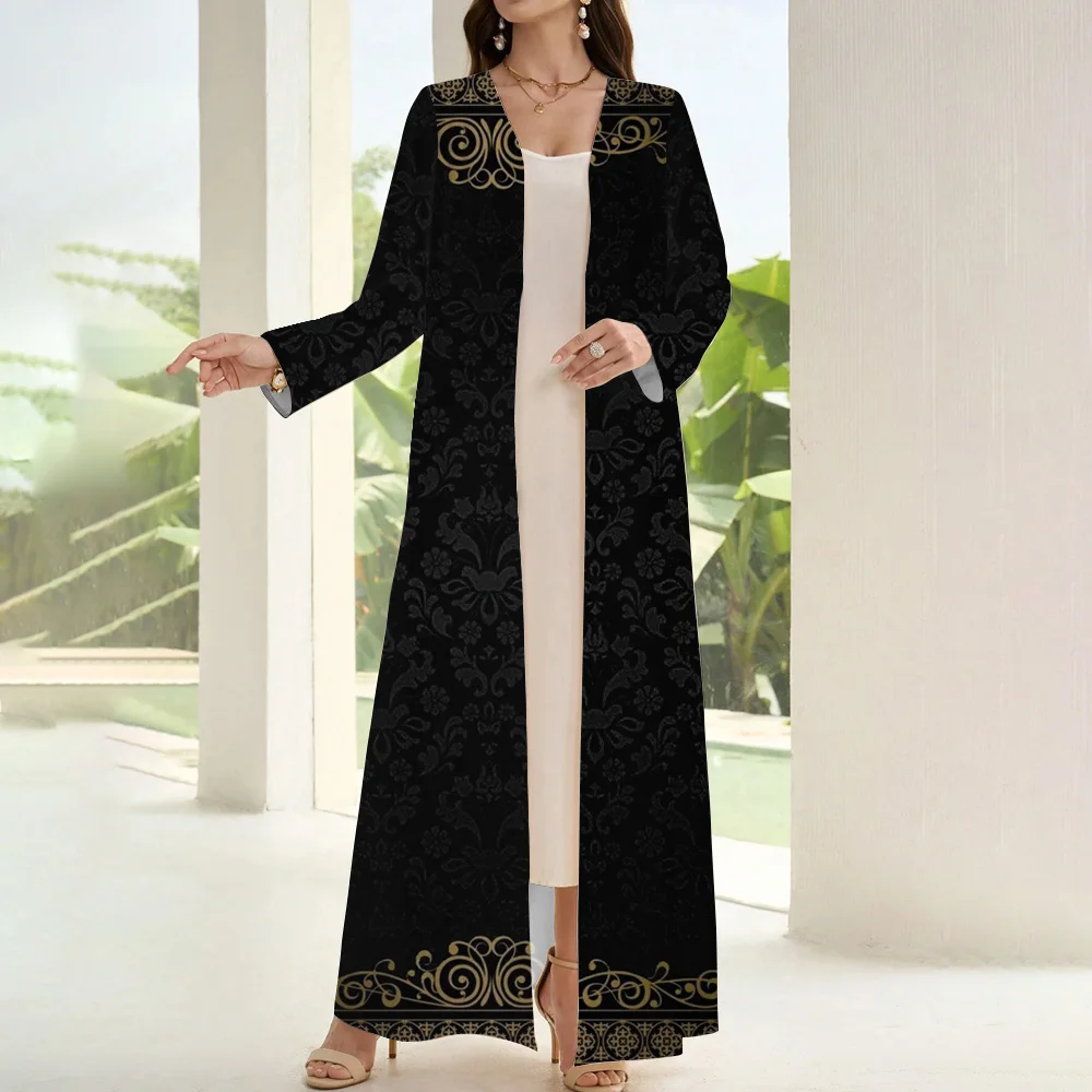 Elegance Muslim Islamic Femme Abaya Ramadan One-piece Long Sleeve Abaya Dubai Turkey Abaya 2024Islamic Clothing For Women Kaftan