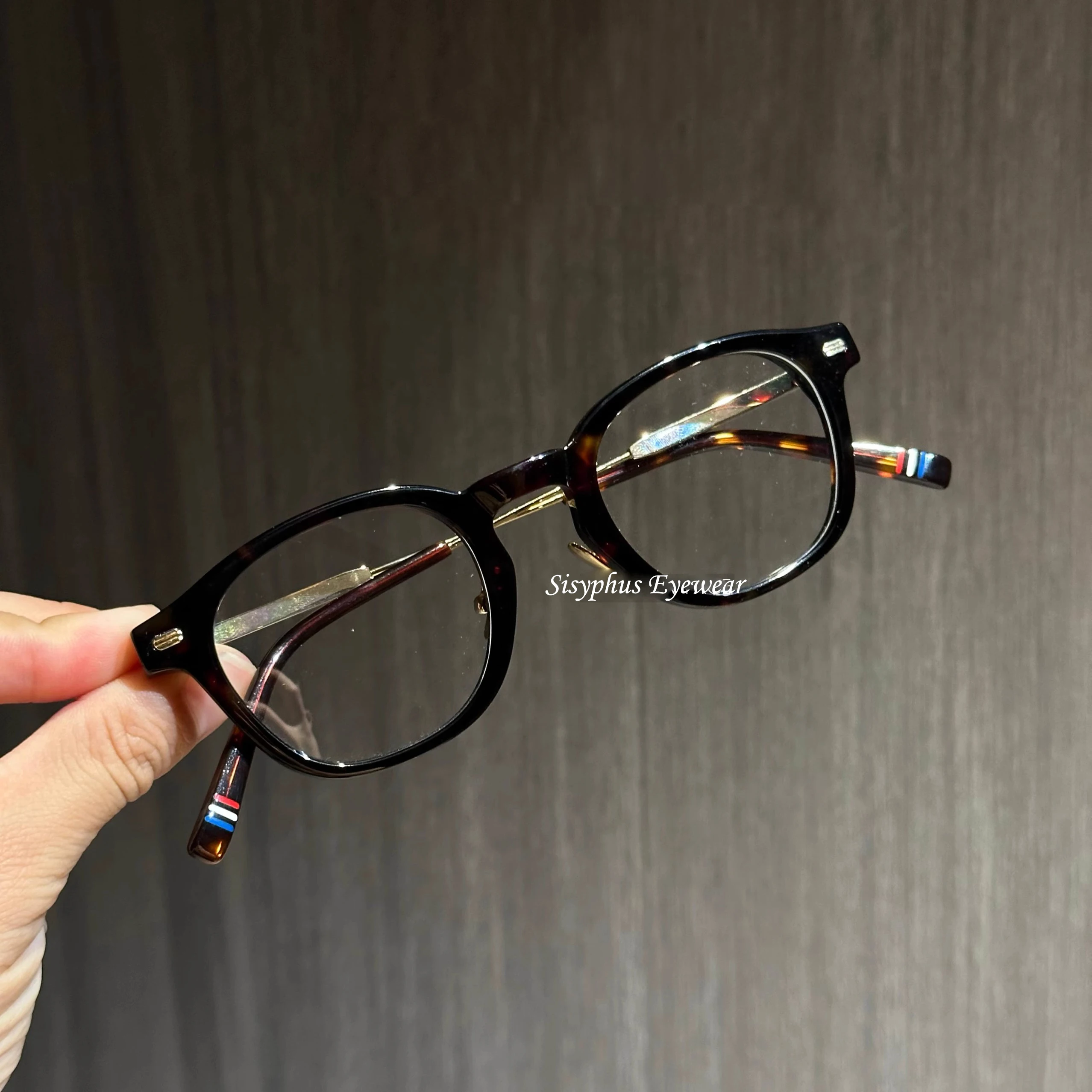 Retro Plate Trendyy Tortoise Shell Glasses Frame, Ultra-Light and Exquisite Street Photography, Plain Decoration, Can Be Equipped with High Myopia