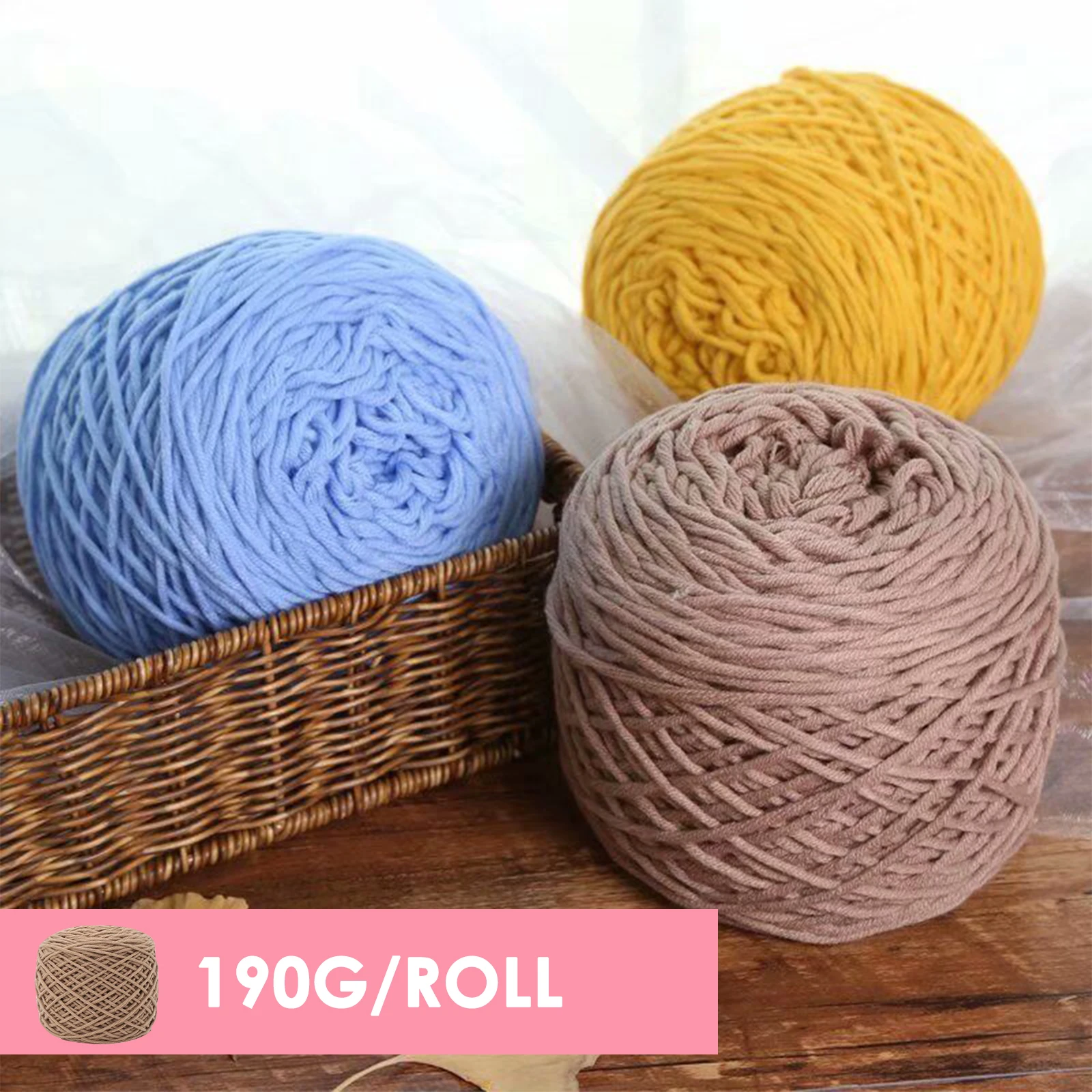 6PCS Tufting Gun Yarn Crochet Yarn for DIY Cotton Yarn For Crocheting Yarn For Hand Knitting Supplies as A Good Gift