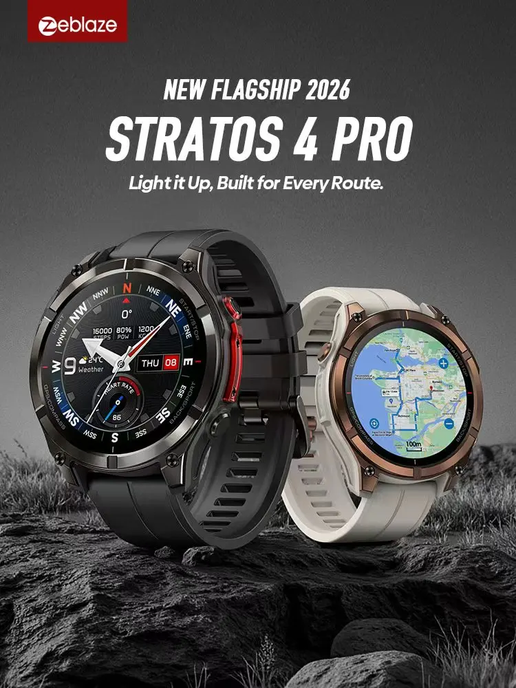 Nowy Smartwatch Zeblaze Stratos 4 Pro GPS z 1.43'' AMOLED Wyświetlaczem, Dwukolorową Latarką, Przechowywaniem Muzyki i Ponad 170 Trybami Treningowymi — 2