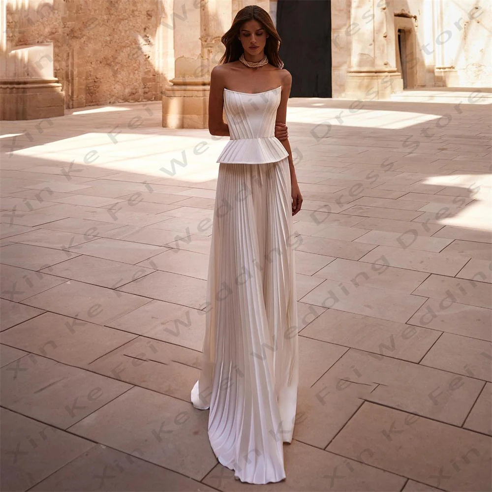 2025 Medieval Elegant Wedding Dresses Off Shoulder Corset A-Line Pleated Satin Bridal Gowns Backless Customized Bride Dress Robe