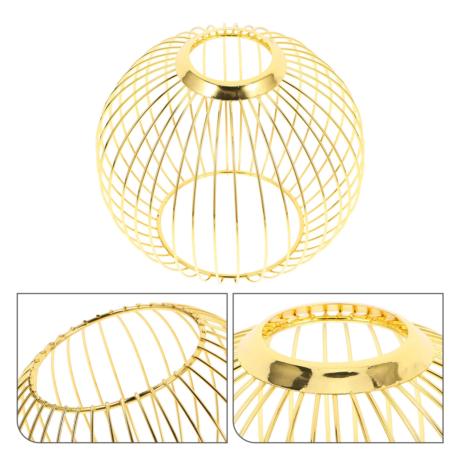 

Wrought Iron Lampshade Metal Pendant Lights Bulb Cage Wire Shades Replacement Mesh Cover