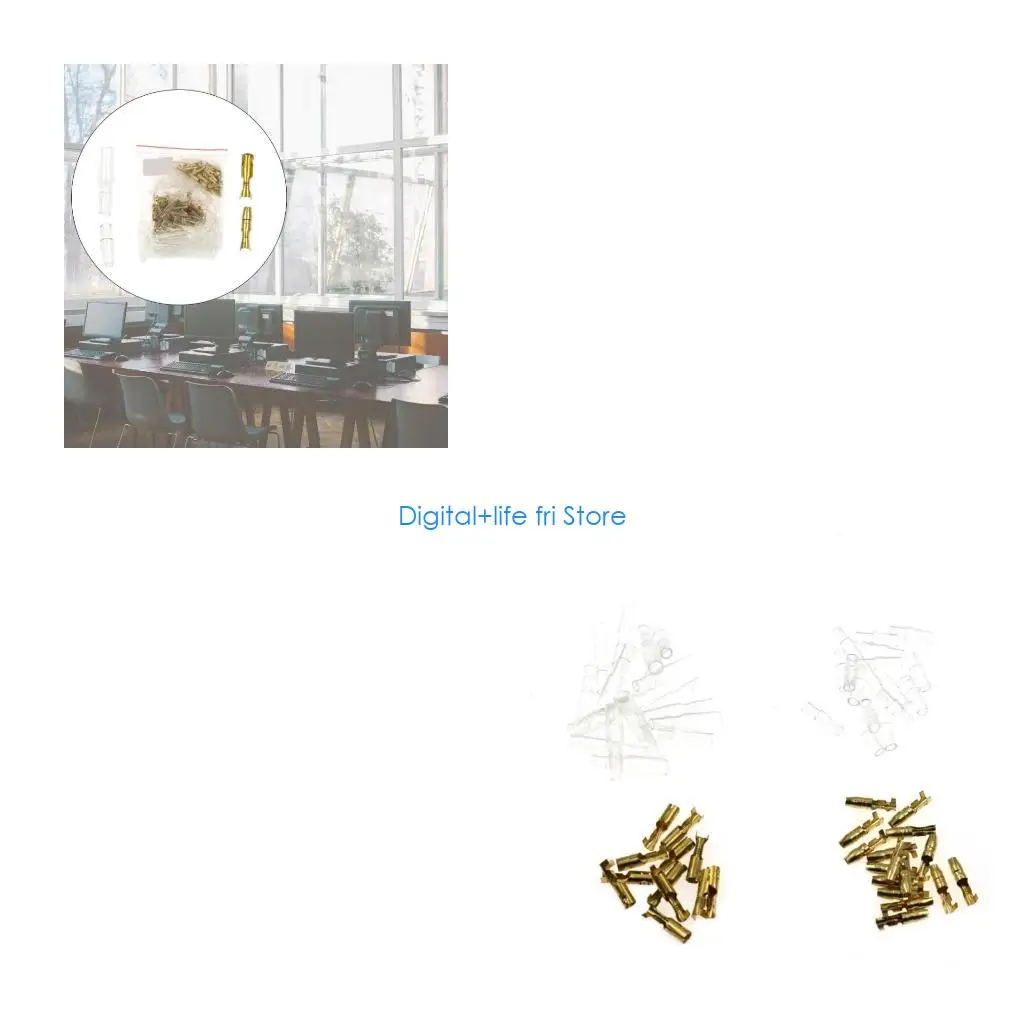 E06D 200Pcs 4mm Brass Male and Female Terminals Wire Connector Block with Insulating Sleeves for Car Truck Motorcycle