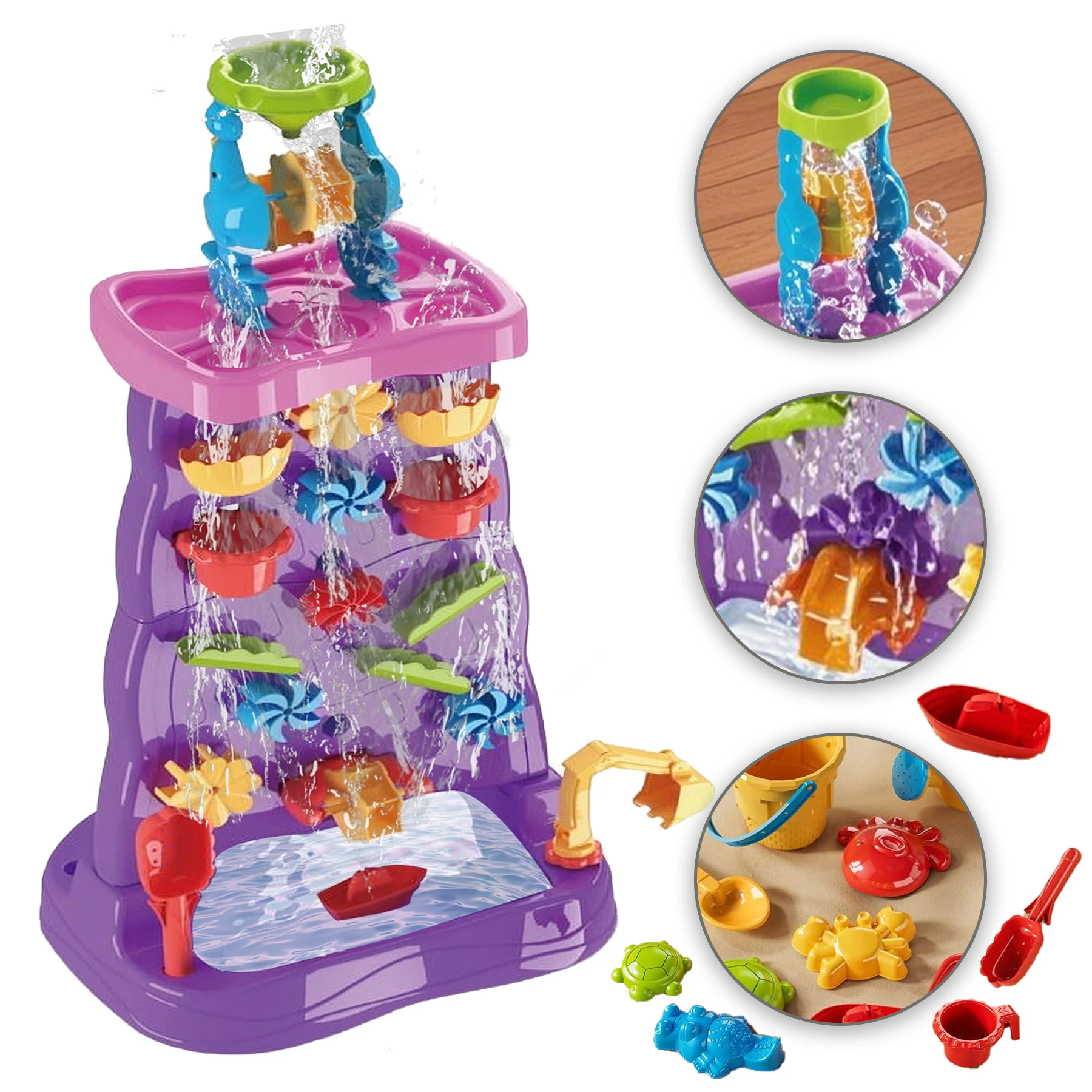 Ensemble de jouets de plage interactifs Parent-enfant, table d'eau de plage pour enfants à 4 couches, jouets de plage d'été pour enfants, bricolage