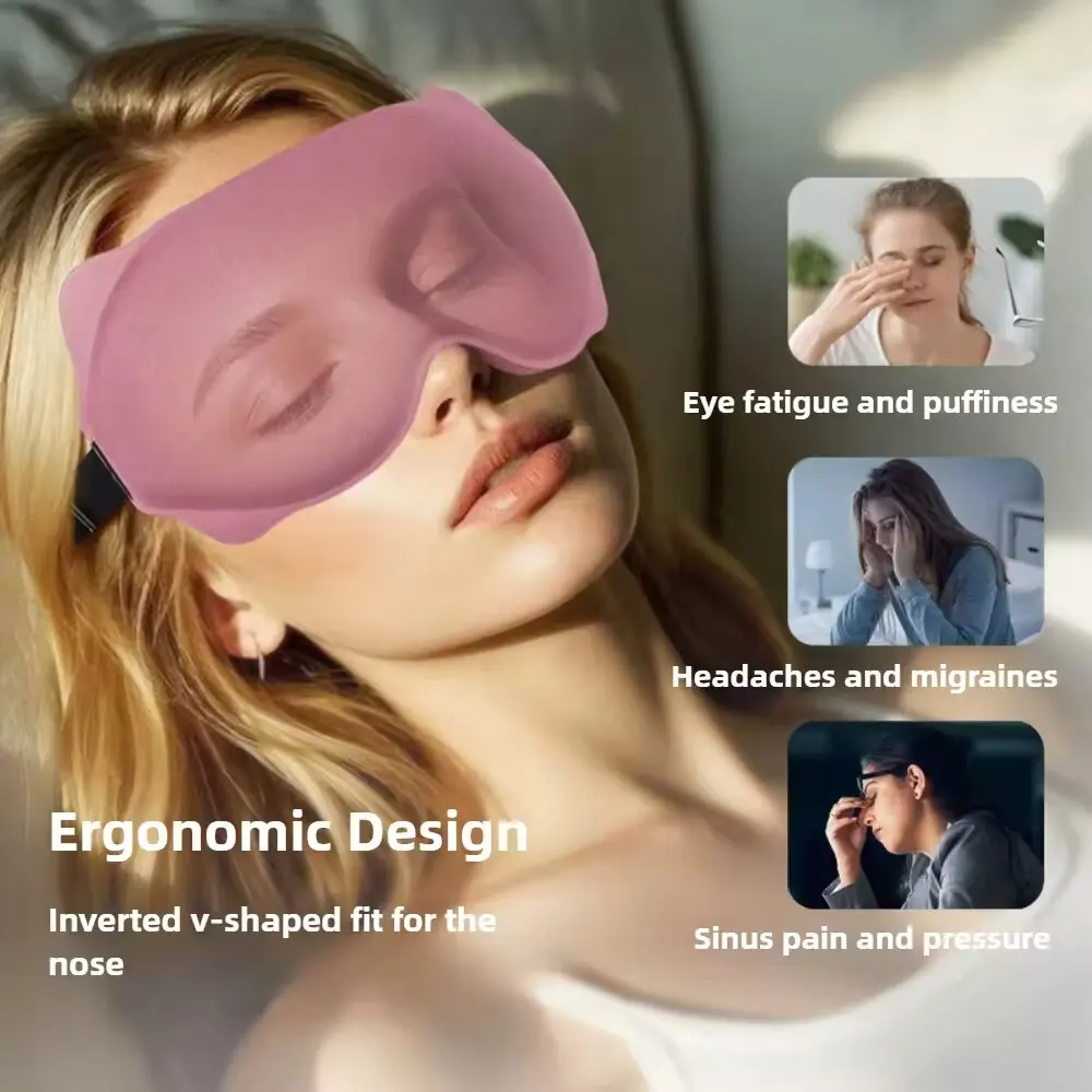 3D Sleeping Mask Block Out Light Sleep Mask For Eyes Soft Sleeping Aid Eye Mask for Travel Eyeshade Night Blindfold Eyepatch view 2