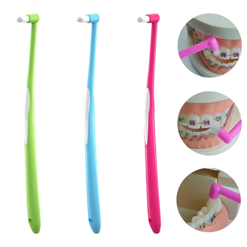 1PCS Orthodontic Interdental Brush Single-Beam Soft Teeth Cleaning Toothbrush Oral Care Tool Small Head Soft Hair Implant Adult