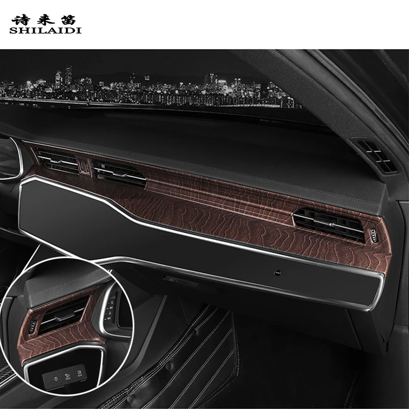 

For Audi A6 C8 A7 2019-2022 Oak Grain Car Styling Center Control dashboard air outlet frame decoration Cover Sticker Accessories