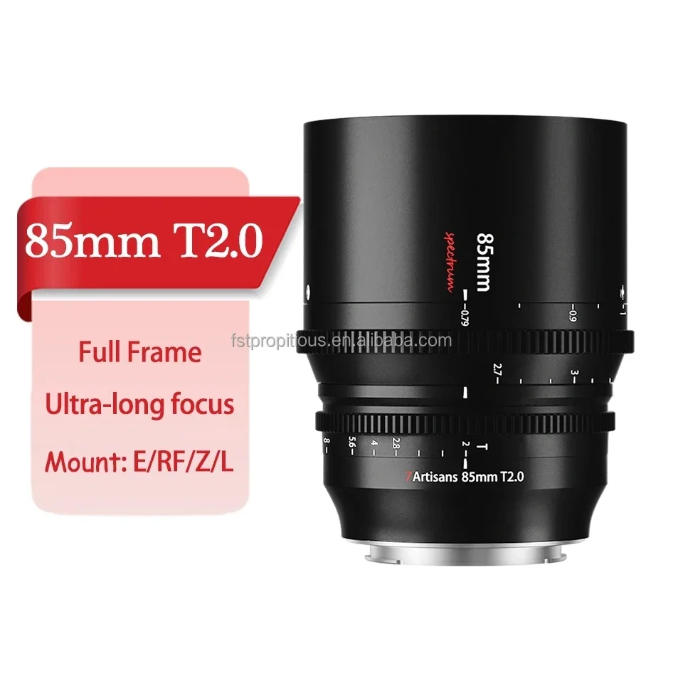 Stocks 7artisans 35mm 50mm 85mm T2.0 Full Frame Cine Spectrum Lens For Sony E Leica SIGMA Nikon Z Canon EOSR Cine Lenses Kit