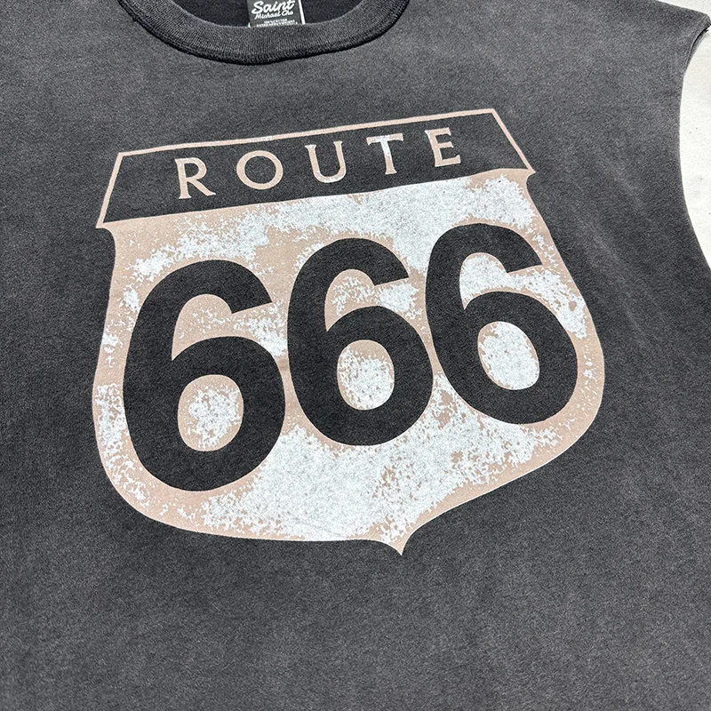 

Винтажная потертая черная футболка без рукавов High Street с поврежденными отверстиями для мужчин и женщин, хлопковый жилет большого размера, майка с брызгами чернил