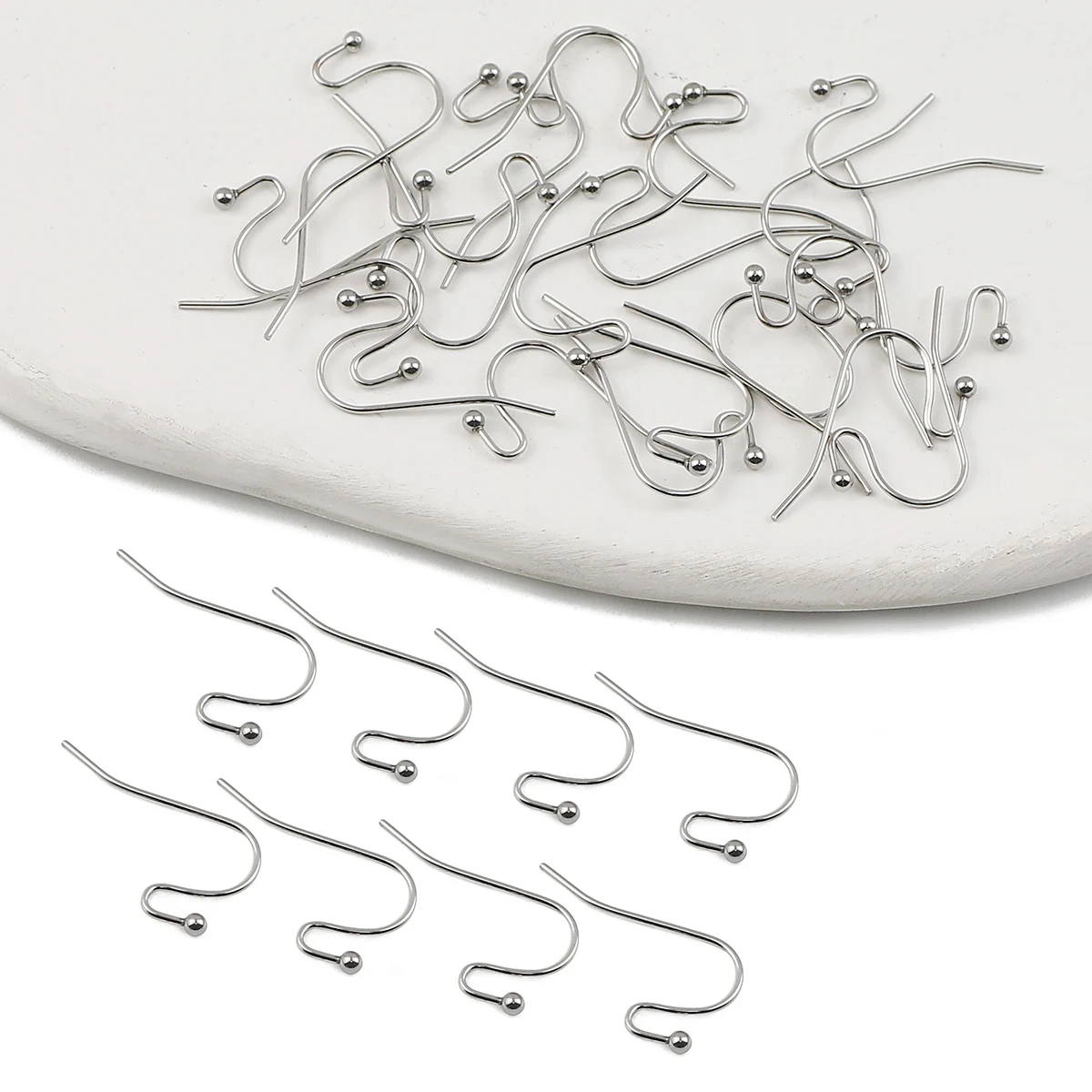 200pcs Stainless Steel Earring Hooks For DIY Earrings Making Accessories Replacement Jewelry Making Craft Supplies 22x12x2mm