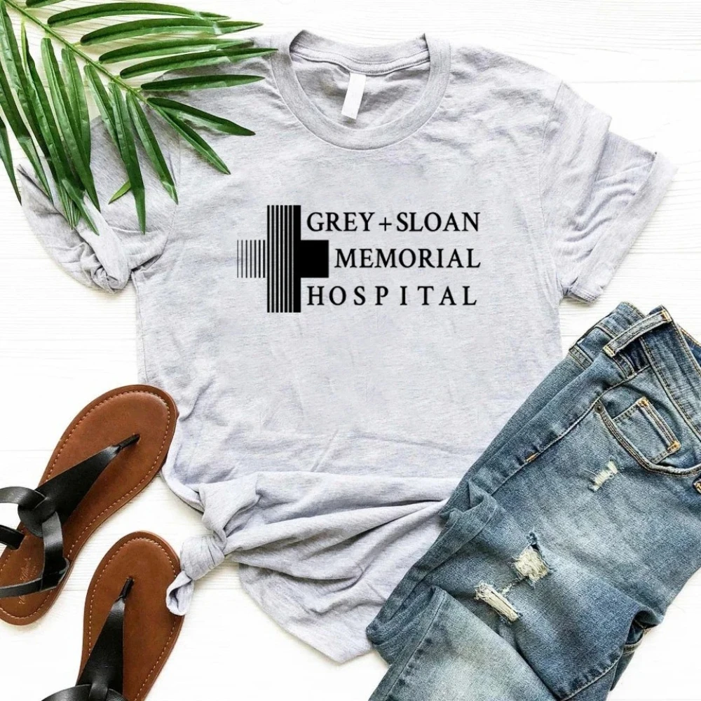 

Grey Sloan Memorial Hospital T-shirt Grey's Anatomy Shirt Meredith Grey Tee Women Graphic T Shirts Short Sleeve Streetwear Tops