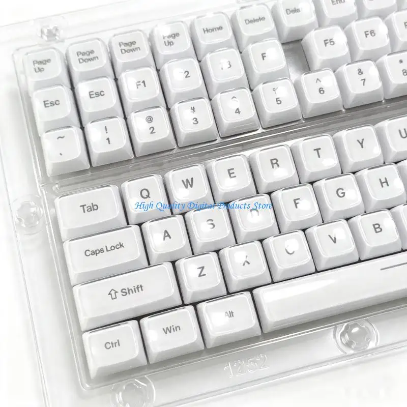 U2JE Translucents Crystal Jellys Keycap Set for Mechanical Keyboard 132 MDA Profile with MXes Stem Fit and Clear Legends