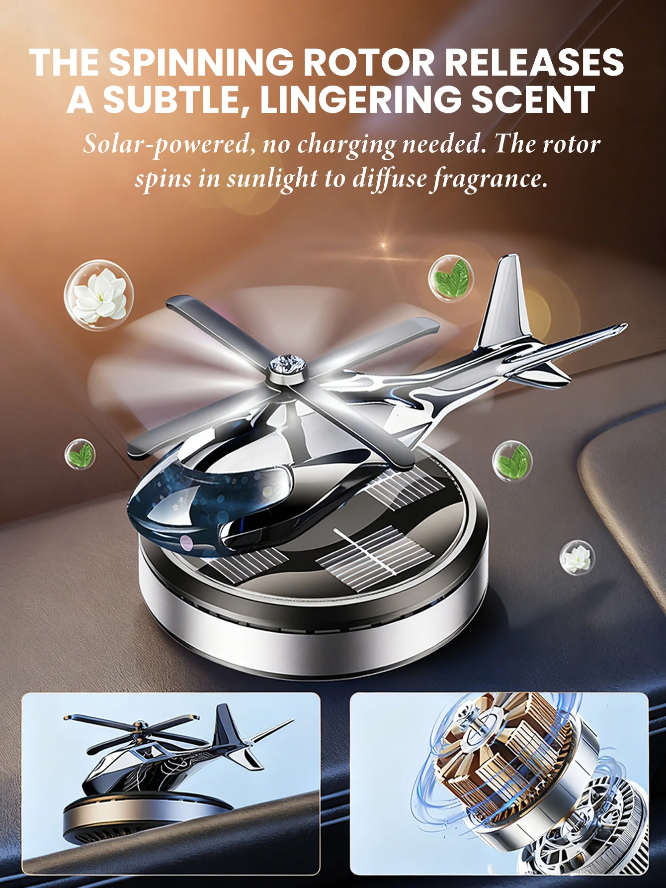 Helicóptero giratorio con energía solar para