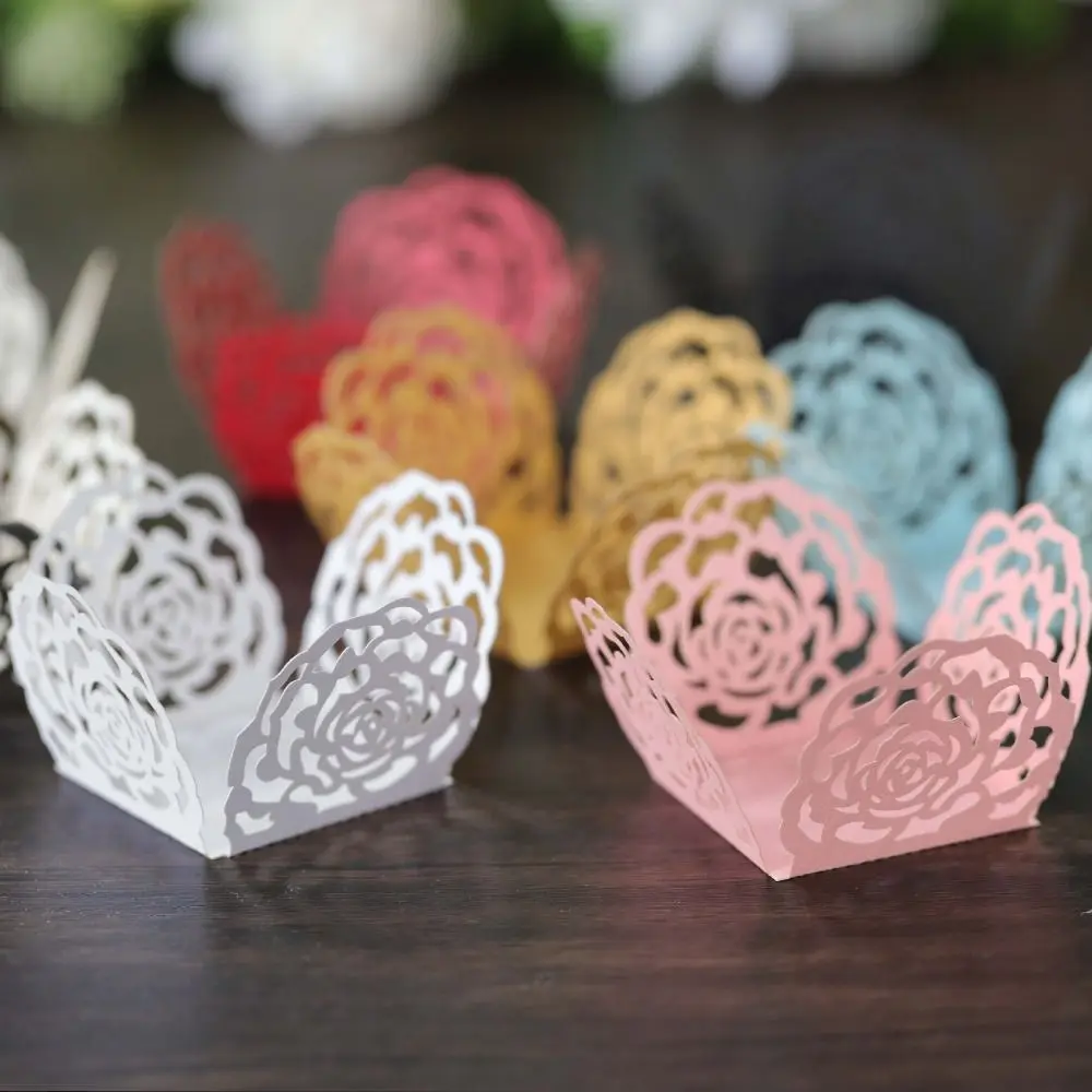 Paper Paper Truffle Wrappers Separating Trays Safe Hollow Rose Lace Chocolate Tray Exquisite Chocolate Candy Cups Dessert