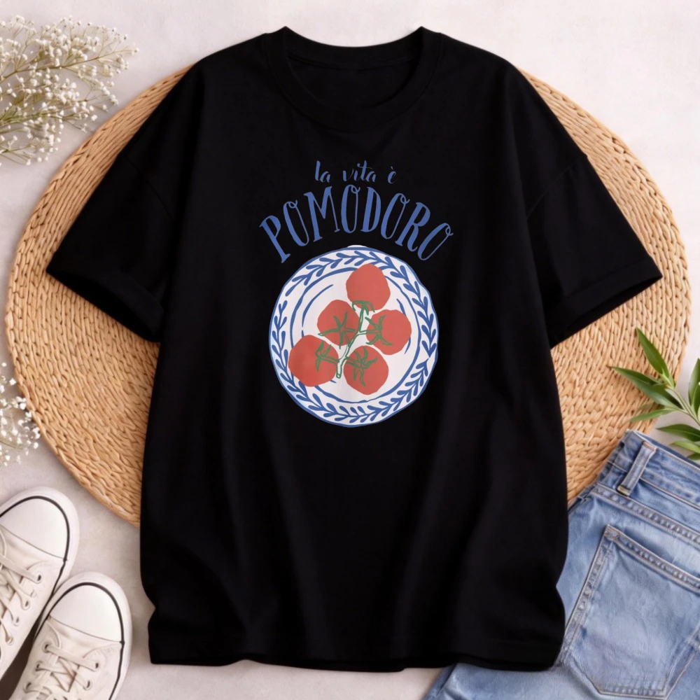 Tomato Graphic Sweatshirt Whimsical Pomodoro Jumper Italian Aesthetic Crewneck Farmers Market Tops Gift for Gardener Trendy