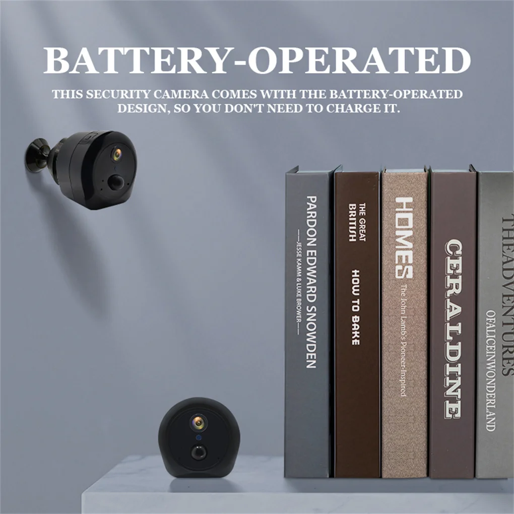 Mini Security Cam High Definition Wireless Camera Built-in Battery Home Safety AI Human Detect Rechargeable Cams Gauge Device