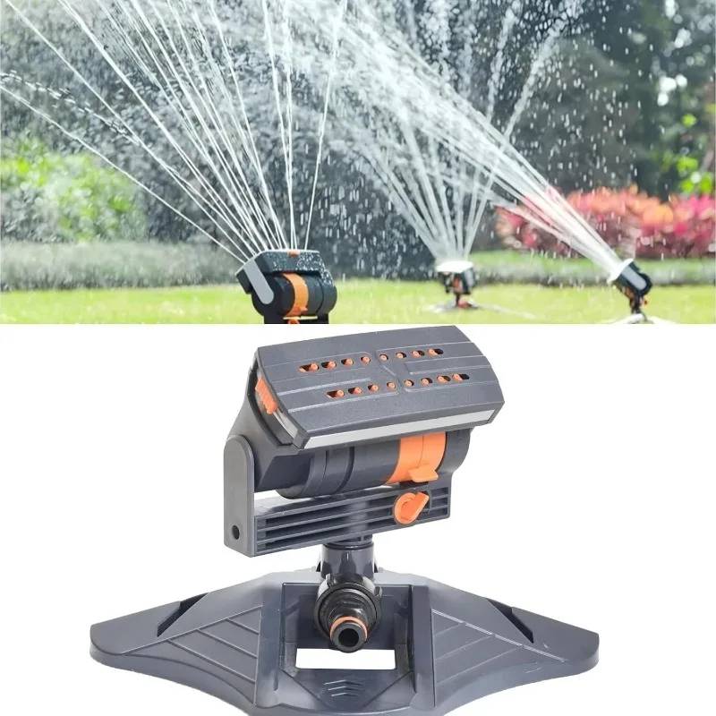 16-Hole Adjustable Oscillating Garden Sprinkler Automatic Swing Irrigation System Large Coverage Lawn Watering Sprayer Durable