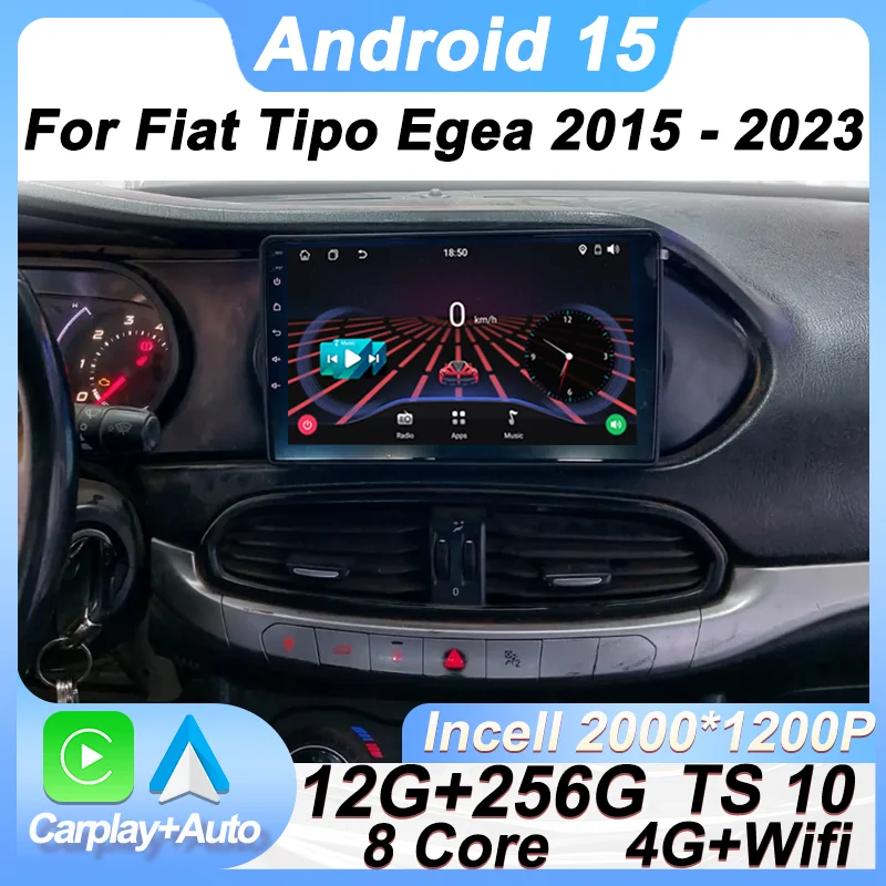 

Android Auto Car Radio Stereo Head Unit For Fiat EGEA TIPO 2015 2016 2017 2018 GPS Navigation Carplay 8 Core RDS 5G Wifi DSP BT