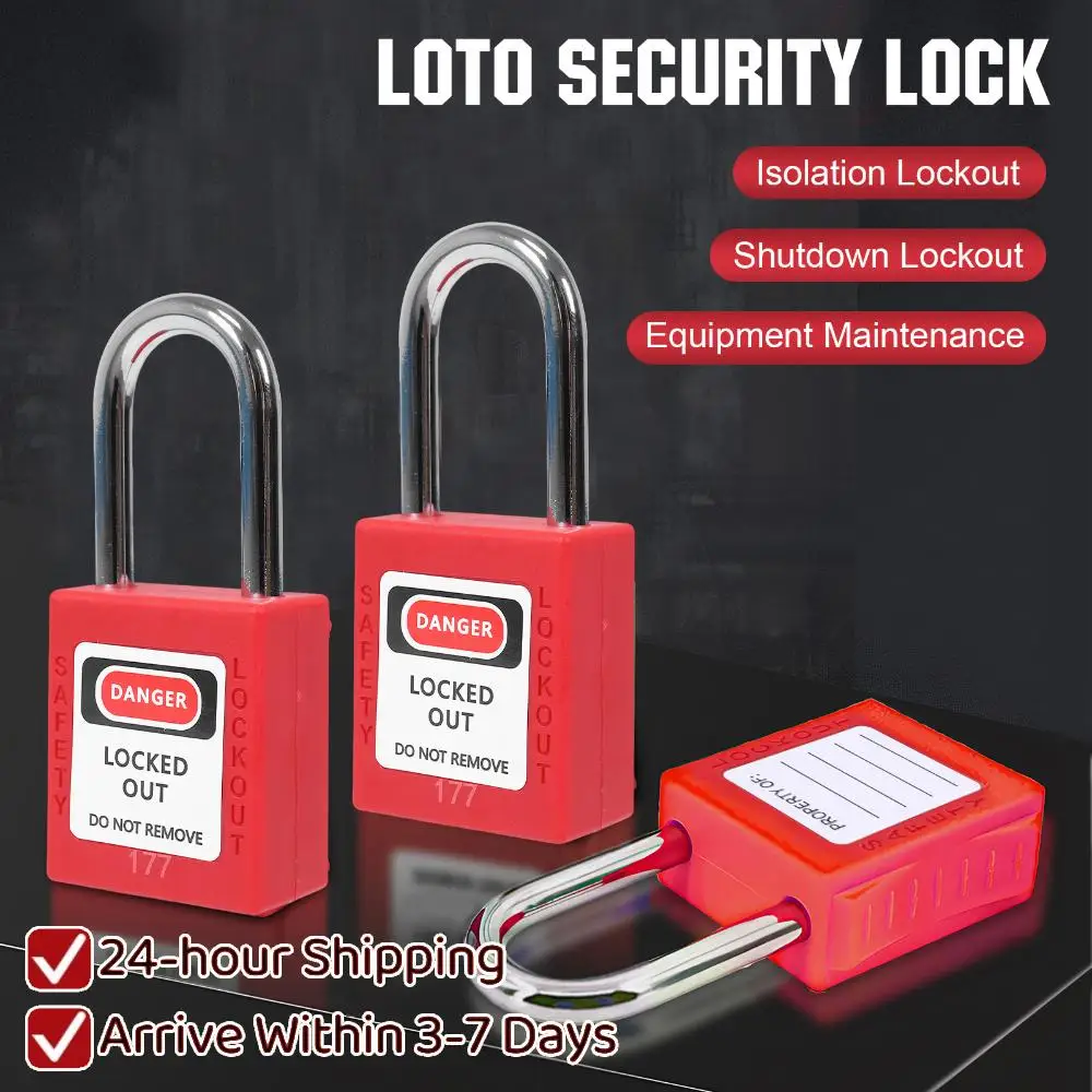 

100 шт. разнокодовых замков Loto с 100 шт. бирками для блокировки оборудования, навесные замки для электромонтажных работ