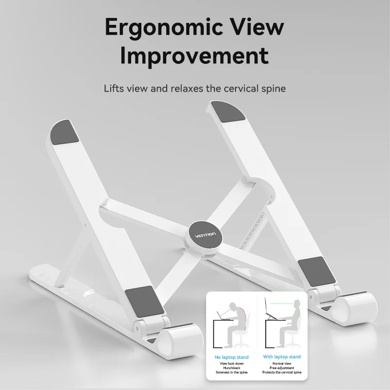 Настольная подставка для ноутбука Vention, многоугольная регулируемая нескользящая подставка для ноутбука, складной держатель для планшета для Macbook Air Pro