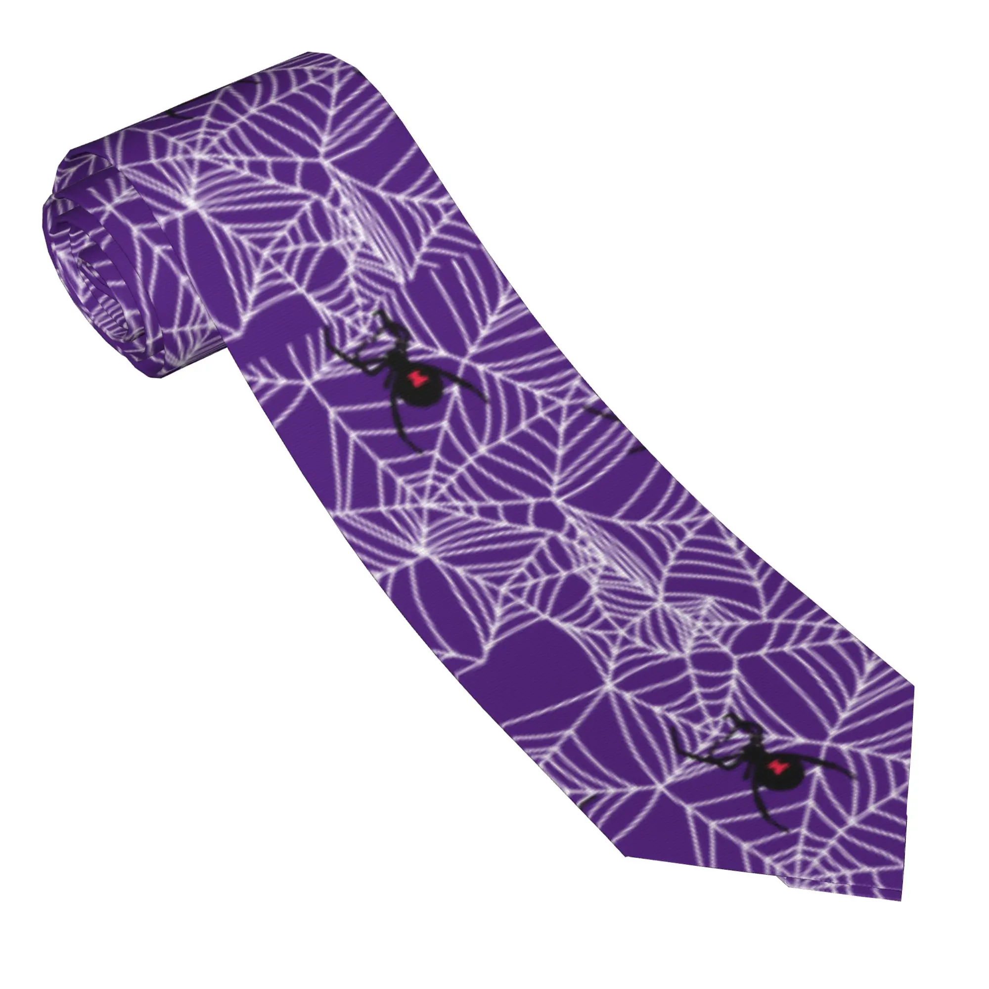 Scary Halloween Spider Web Neckties Unisex 8 cm Neck Tie for Men Casual Classic Shirt Accessories Gravatas Wedding Cosplay Props