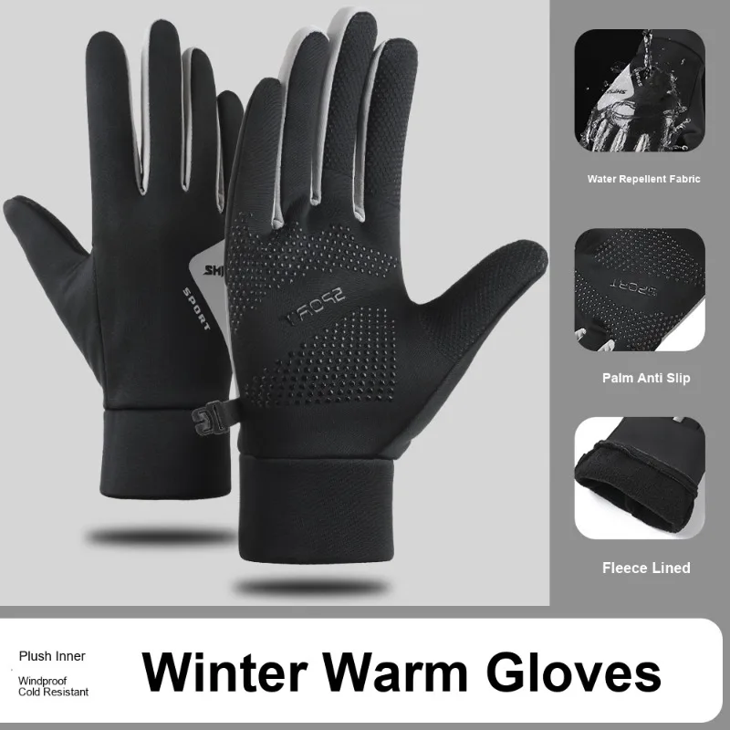 Non Slip Cold Resistant Water Resistant Thermal Cycling Gloves for Men Women Autumn Winter Outdoor Skiing Touchscreen