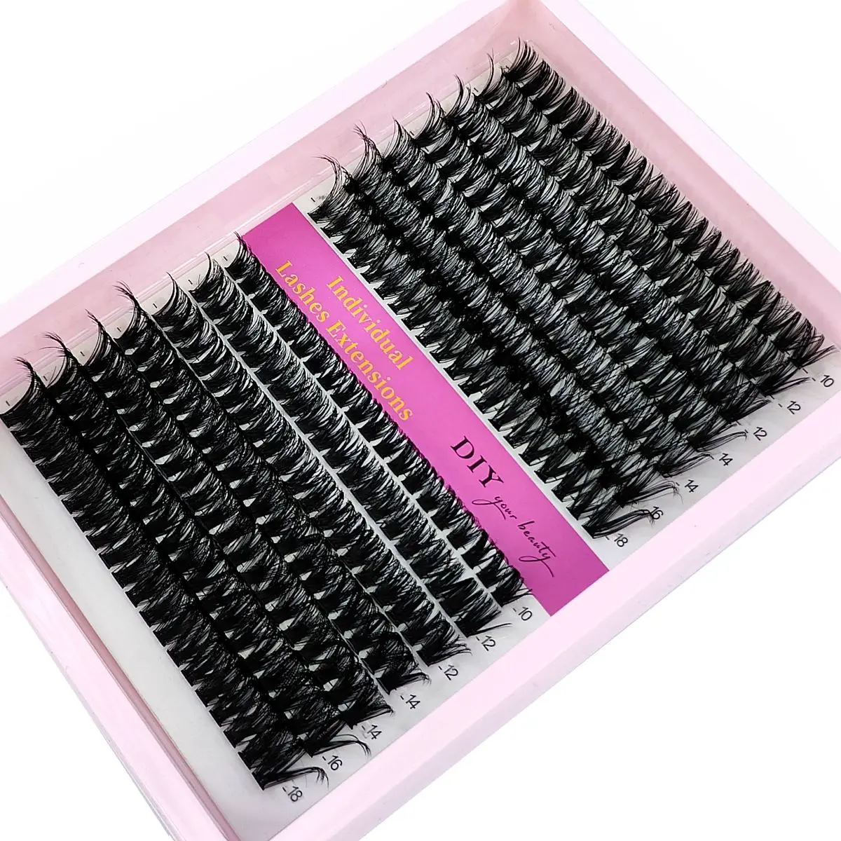 60D/80D/100D Mix Tray Wimpern Cluster 10-18mm Mix Wispy Einzelne Wimpern Extensions 266/280 stücke DIY Nerz Falsche Wimpern Make-Up – Detail 5