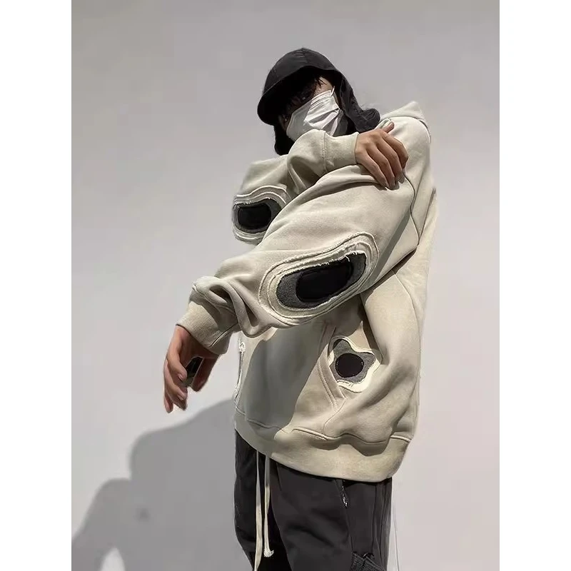 

Мужская толстовка оверсайз 300 Pou High Street в стиле пэчворк, осенне-зимняя, в стиле хип-хоп, для пар, повседневная верхняя одежда