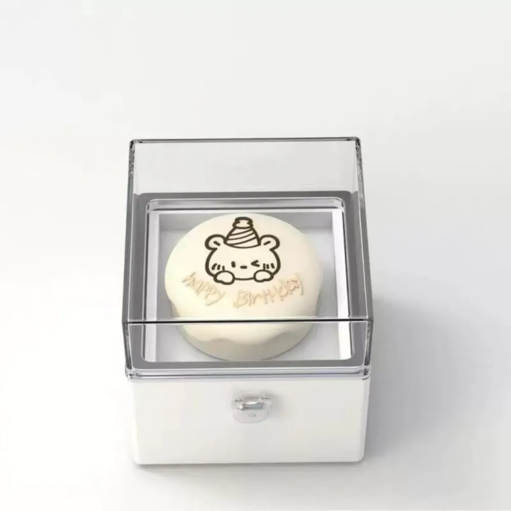 

Valentine Bear Flip Ring Box Storage Box Girlfriend Gift Mini Cake Gift Boxes Jewelry Ring Display Birthday Gift Packaging Box