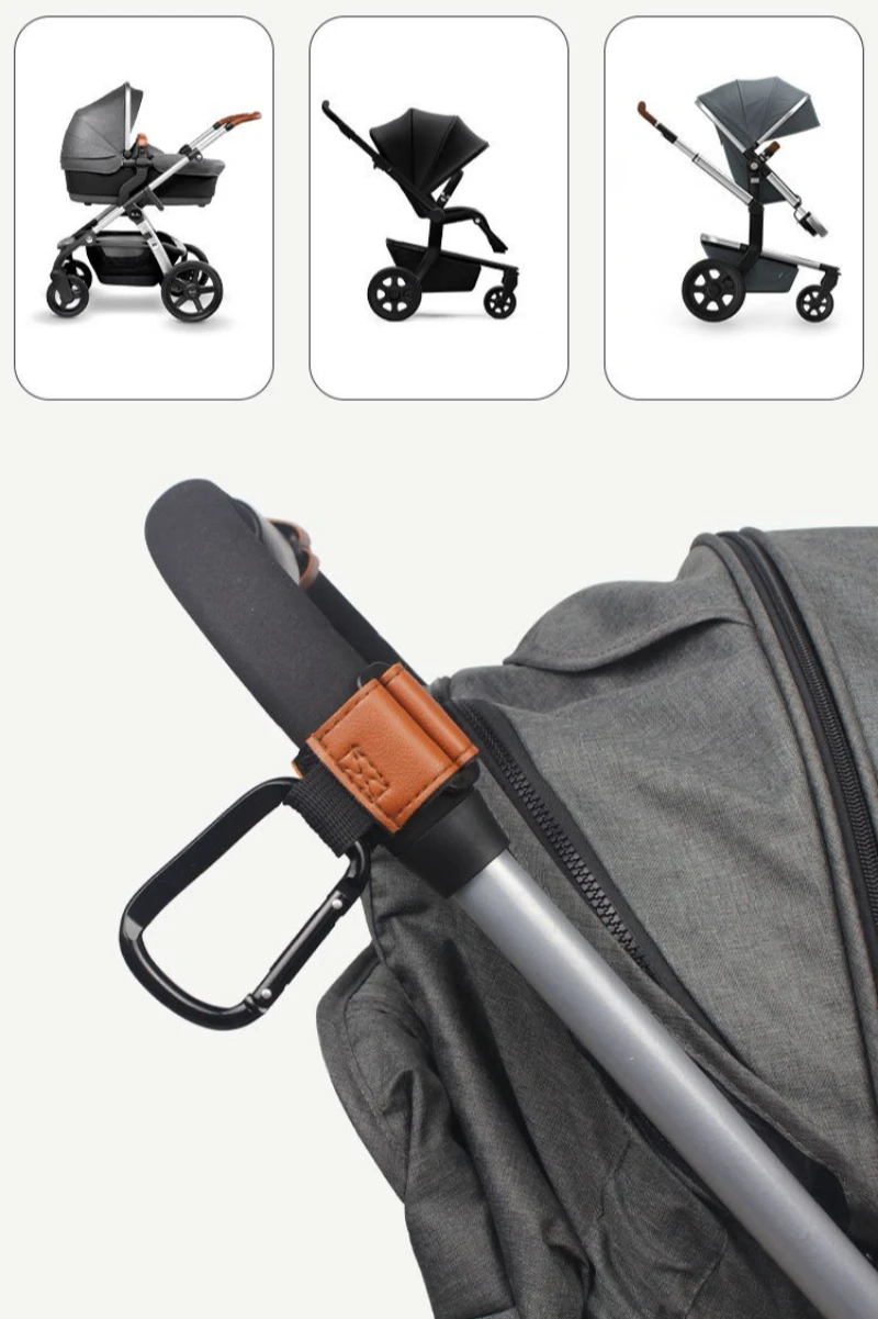 Universelle Kinderwagen-Haken-Clips, Robuster Hängeorganizer für Wickeltaschen, Geeignet für Kinderwagen, Einkaufswagen, Autositze, Babyträger – Detail 5