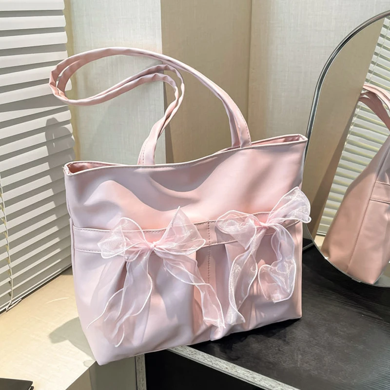 

Fashionable And Casual New Bow Tote Bag Large Capacity Pleated Shoulder Bag