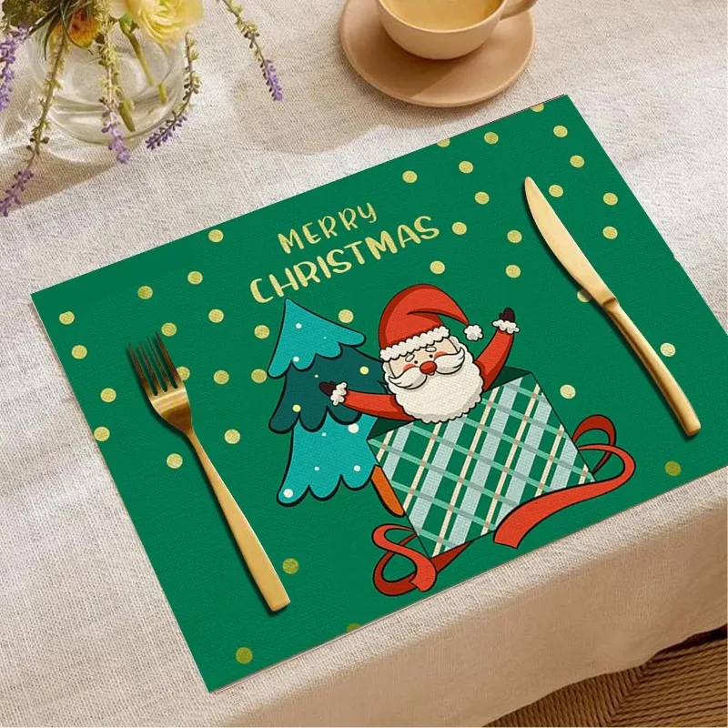Christmas Placemat Santa Claus Nutcracker Print Placemat Kitchen Table Mat Coffee Table Placemat Home Decoration Christmas Gift