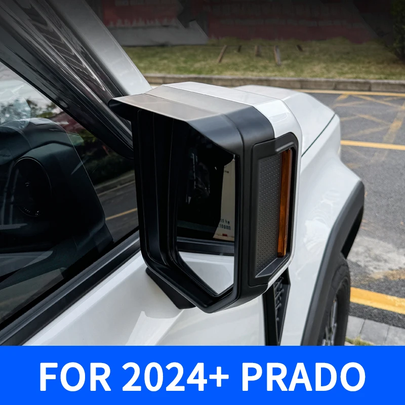 

For Toyota Land Cruiser Prado 250 Series 2024 Rearview mirror rain eyebrow decorative frame weather shield ABS material