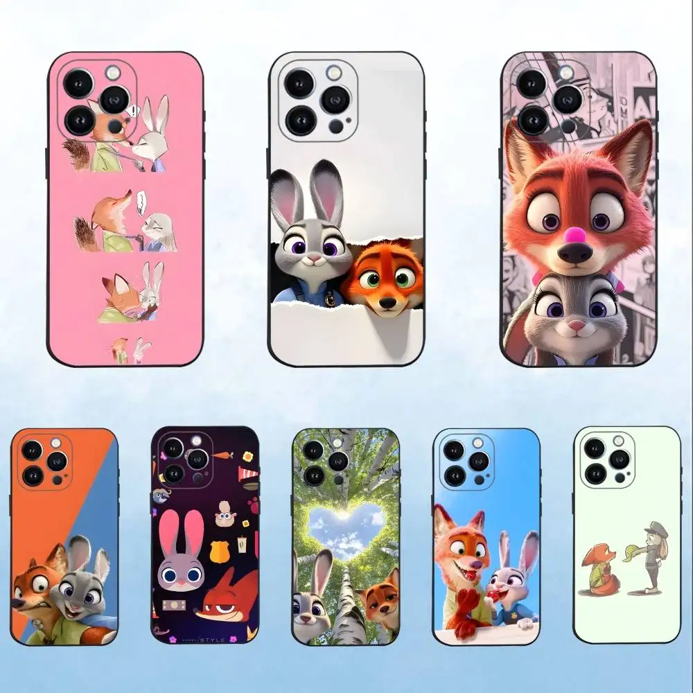 

J-Judy-Z-Zootopia Cartoon Phone Case For iPhone 16,15,14,13,12,11 Plus,Pro Max,XS,X,XR,SE,Mini,8,7,Soft Silicone Black Cover