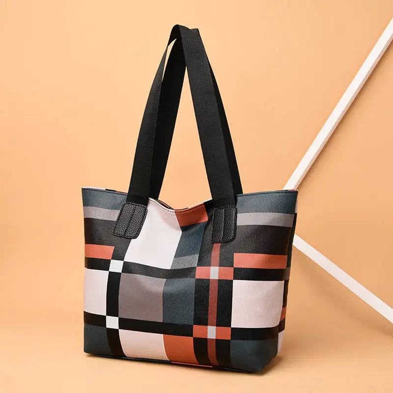 Bolsa tote xadrez listrada para mulheres, nova moda feminina, bolsa de ombro para mulheres, bolsa de viagem, bolsas grandes para mulheres