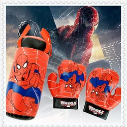 Spider Man Mini zestaw bokserski dla dzieci + torba Anime kreskówka uroczy sportowe zabawki trening fizyczny chłopiec dziewczynka urodziny X-Mas prezent dla dziecka