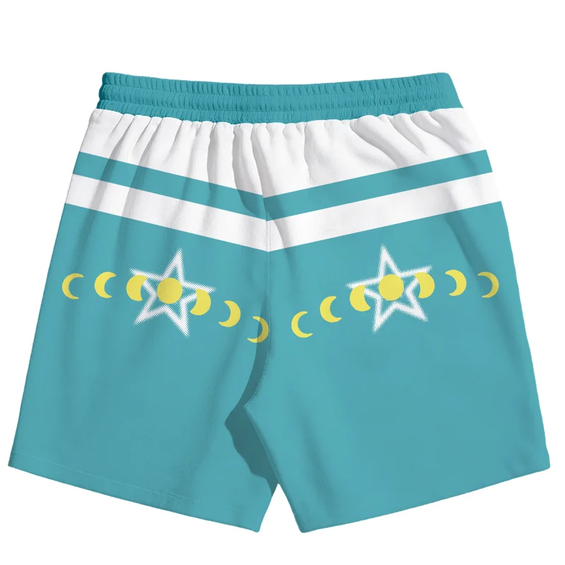 Retro Forest Werewolf Moon Night Tree Illustration 3D Printing Leisure Sports Breathable Training Men and Women Daily Shorts