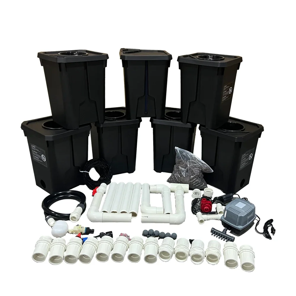 RDWC 6 Barrel 6 Gallon Cloner Circulating Hydroponics System Air Pump and Circulating Pump Cloning Barrel