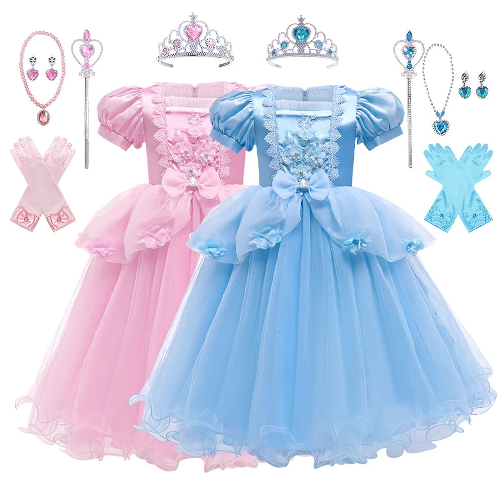 

Children's Cinderella Evening Gown Carnival Party Girls Disguise Ball Costume Cosplay Princess Dress Elegant Flower Dresses 2025