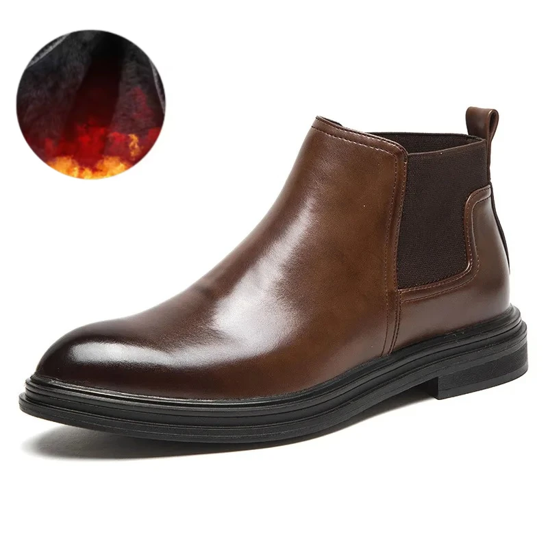 الخريف أوائل الشتاء أحذية الرجال تشيلسي الأحذية Witner رجل أحذية من الجلد موضة الأعمال الأحذية الرجال حذاء من الجلد KA1685 #1