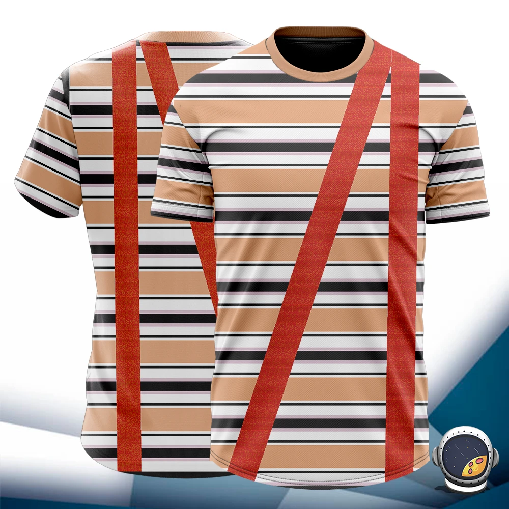 T-shirt décontracté pour hommes avec impression 3D de motif de grille, haut décontracté respirant classique à séchage rapide pour Sports de plein air d'été