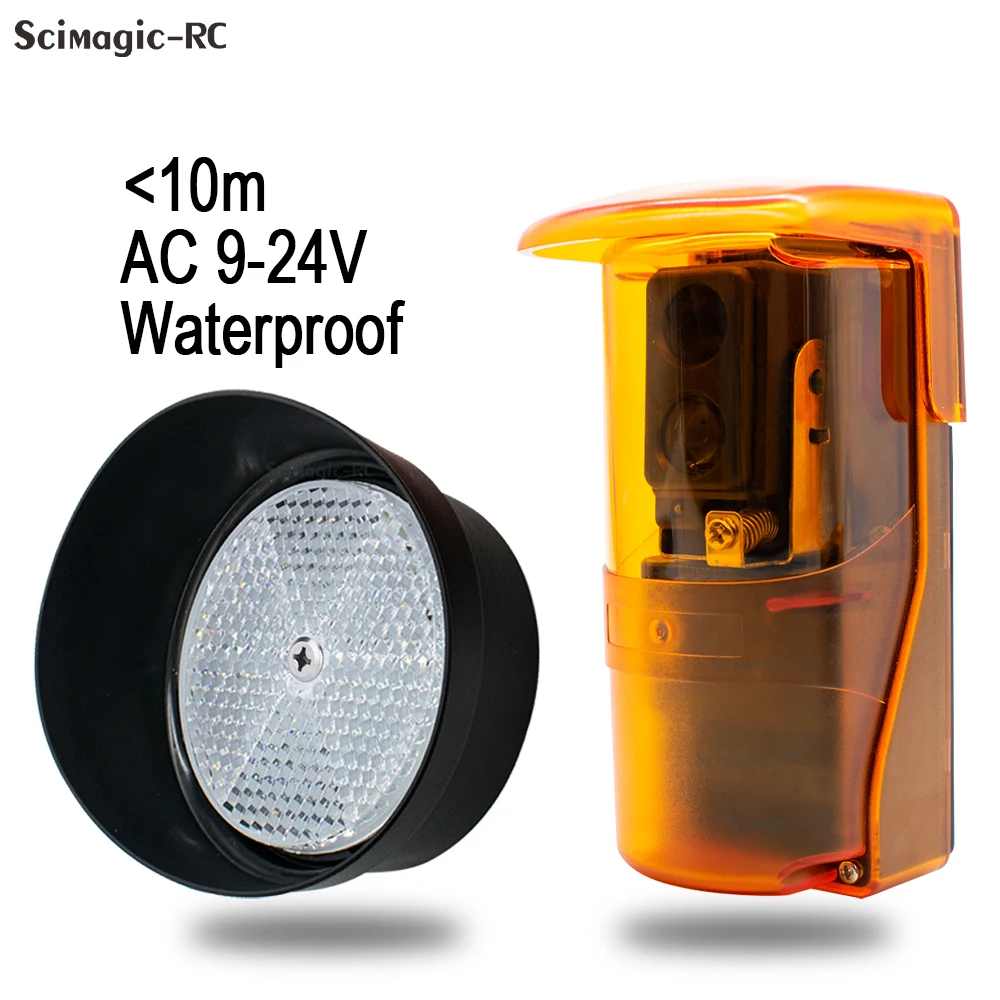 Sensor fotocélula reflexivo infravermelho 12-24v dc/ac 7m 12m para balanço deslizante abridor de porta de garagem segurança doméstica